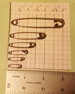 traditional brass safety pins
